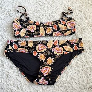 LOFT Black Floral Bikini Set